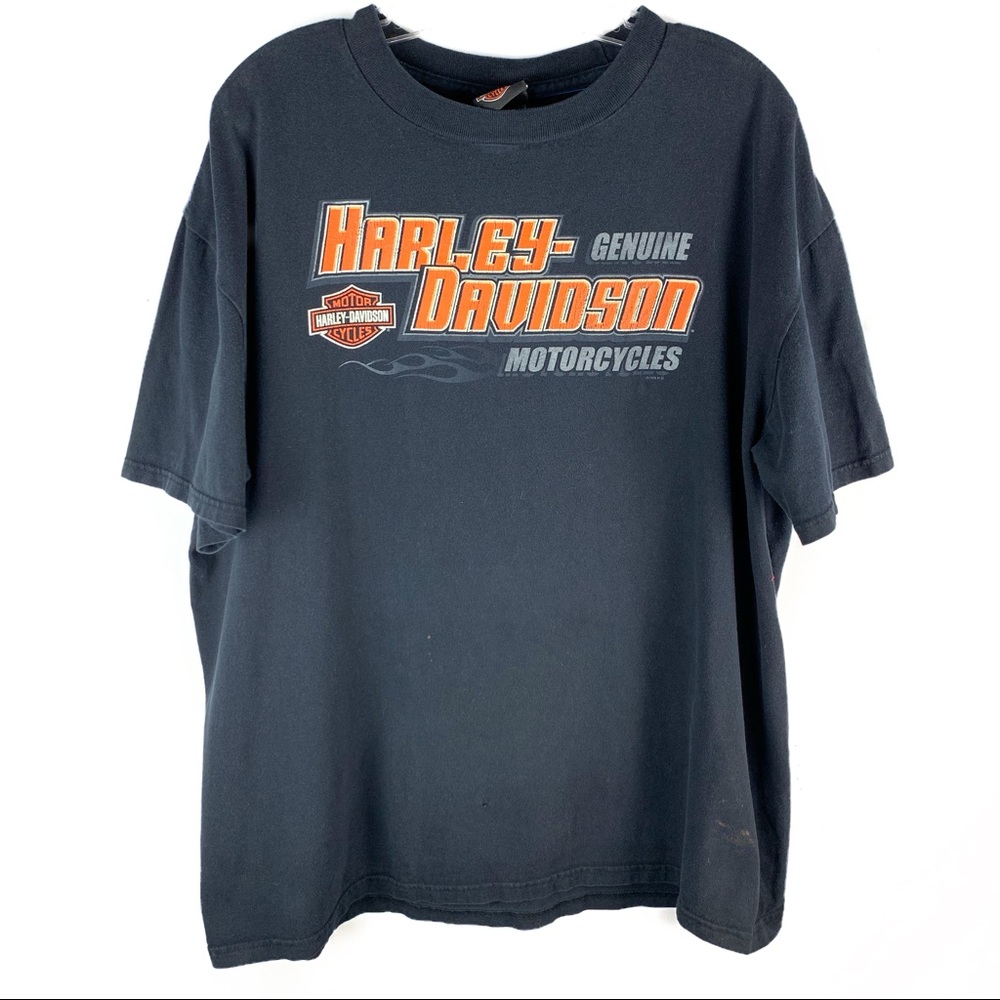 Harley Davidson Distressed Spellout Graphic Tee - Picture 1 of 8